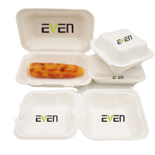 Factory Supply Natural Eco-friendly Bagasse Takeout Food Container Carryout Meal Boxes